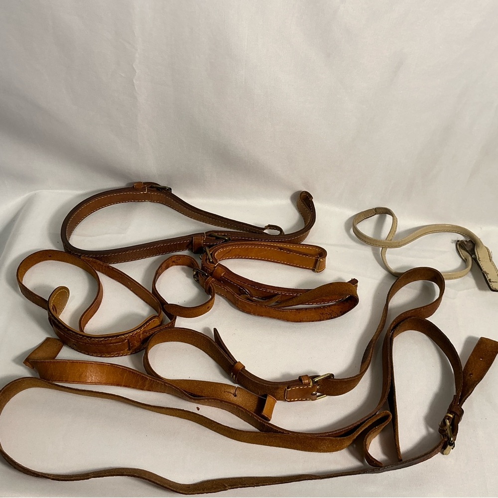 LOT Louis Vuitton Misc Strap Brown Leather Straps Hardware Repair Up Cycle
